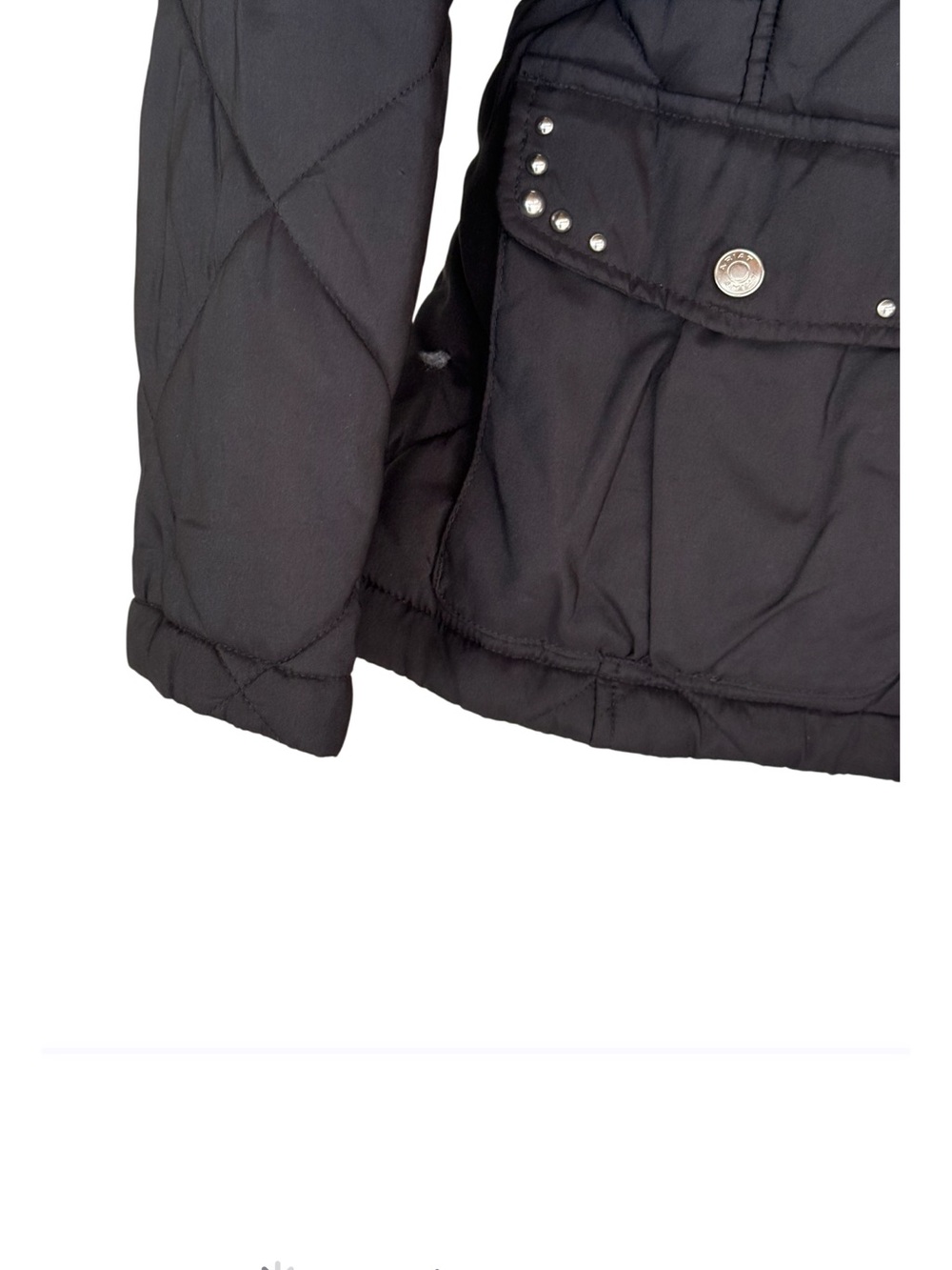 Ariat Women’s M Black Quilted Equestrian Barn Jacket Studded Western - Picture 3 of 6